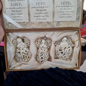 Elegant Cream Holiday Ornaments Set